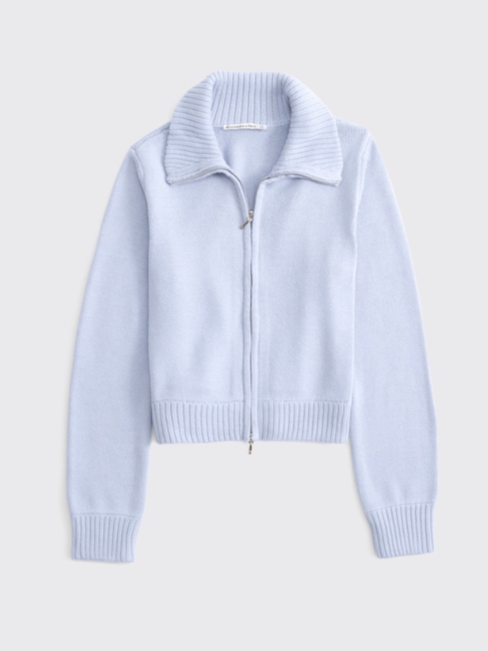 Abercrombie & Fitch Baby Blue Double Zipper Sweater in XXS